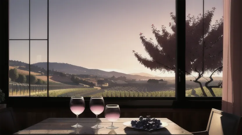 メゾン マルジェラ『レプリカ オン ア デート』夕暮れの葡萄畑とワイン